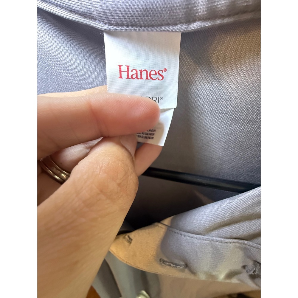 Hanes Cool DRI Mens Performance Polo Shirt Grey Short Sleeve Athletic Top S